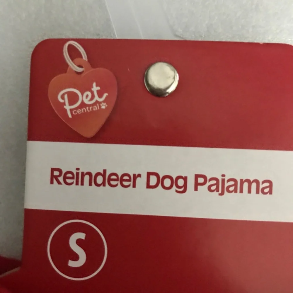 Pet Central Reindeer Dog Pajama NEW Size S-10”/25.40cm